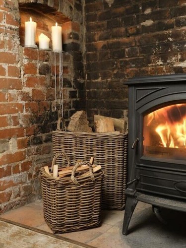 Square kubu wicker rattan log - wicker,