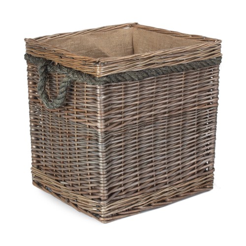 Log basket 40cm square rope - square,