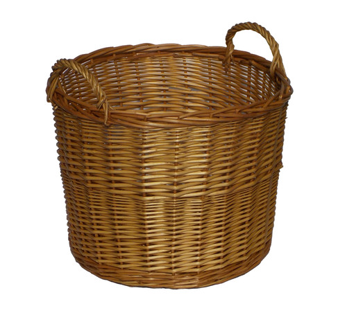 Brown wicker hamper log - hamper,