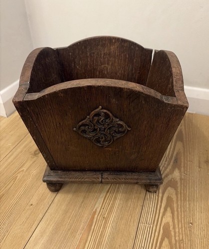 Vintage oak wooden planter - vintage, /