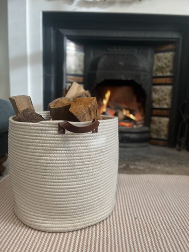 White log basket storage - log,