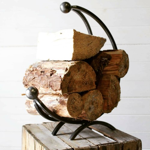 Wrought iron log - iron, holder,