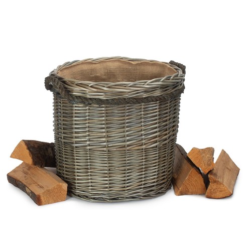 Log basket 40cm round handled - 40cm,