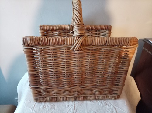 Vintage wicker log basket - log,