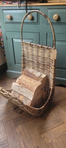 Vintage willow log carrier - vintage,