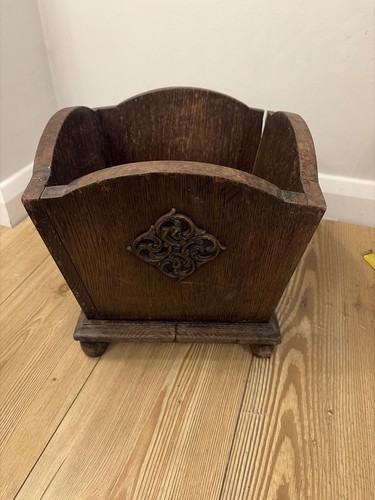 Vintage oak wooden planter - vintage,