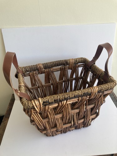 Rectangular wicker weave log - wicker,