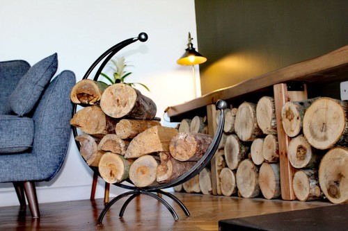 Wrought iron log holder - wrought,
