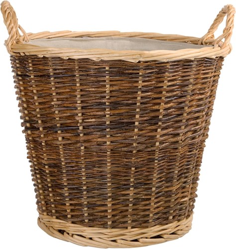 Unpeeled log lined basket - bh,