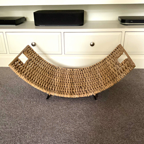 Wicker log holder basket - wicker,