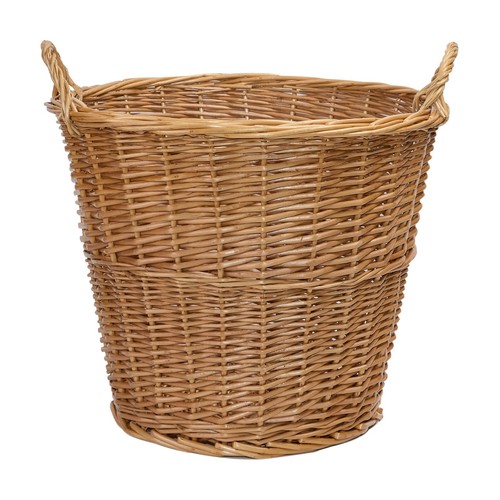 Wicker storage log basket with - log,