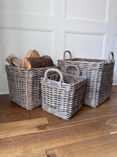 Wicker log basket firewood - log,