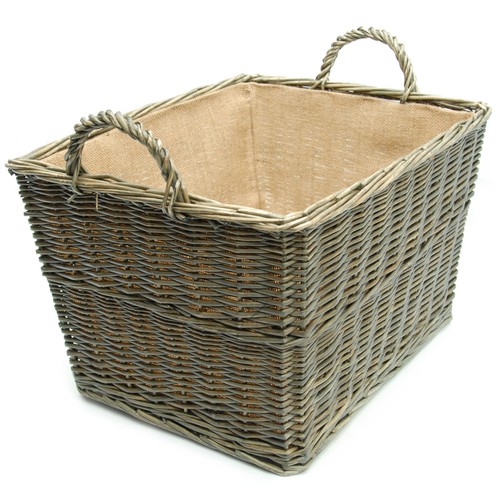 Wicker storage basket - wicker, large