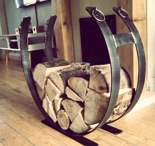 Wrought iron log holder - iron,