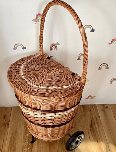 Wicker shopping trolley - wicker,