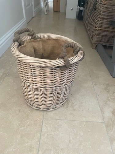 Wicker log basket lined - wicker,