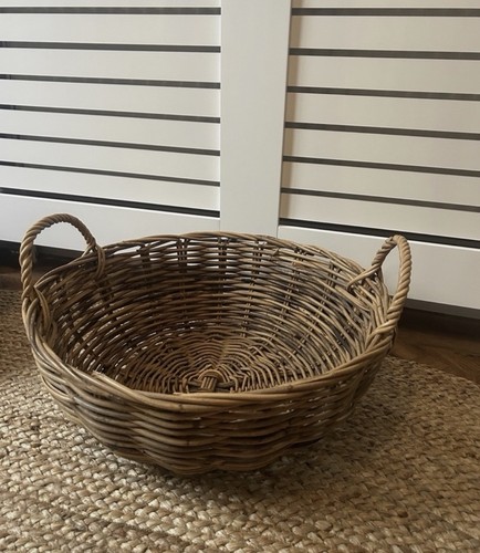 Vintage wicker log basket - wicker,