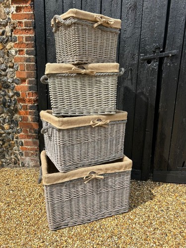 Rectangular grey wash wicker - rectangular,