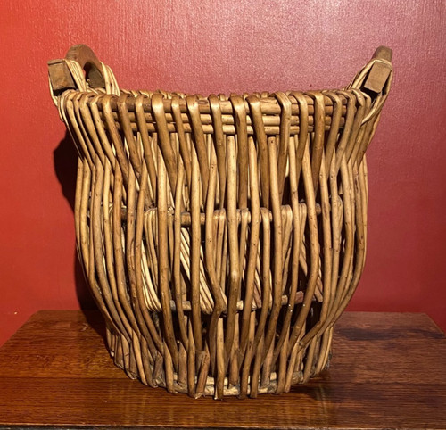 Round wicker log storage - round,