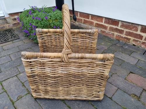 Large wicker log basket - log,