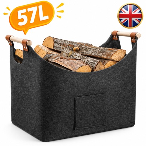 Log basket fire wood storage - wood,
