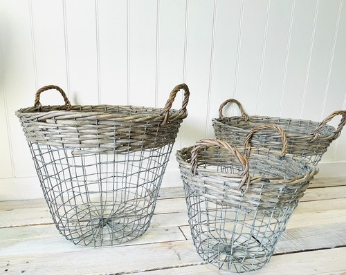 Storage basket wire log wicker - basket,
