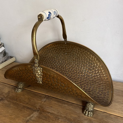 Vintage brass firewood log - vintage,