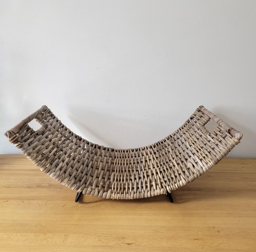 Wicker rattan log basket - log,