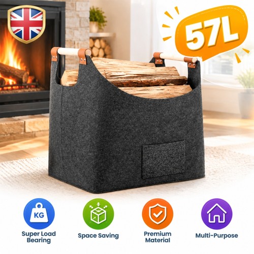Chunky log basket 57l felt - log,