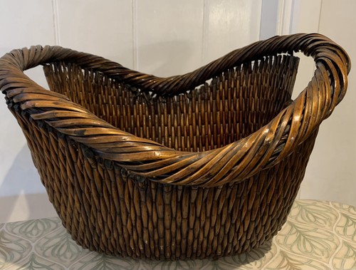 Vintage oval wicker log - vintage,