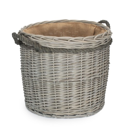 Log basket 60cm round handled - round,